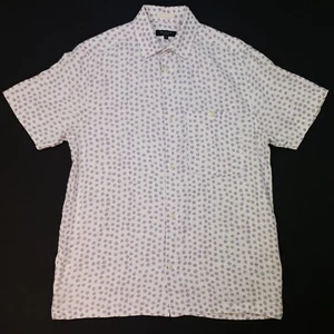 Ted Baker Linen Shirt Size 2 Fits Like XS Regular Fit Purple Polka Dot Funky - Picture 1 of 12