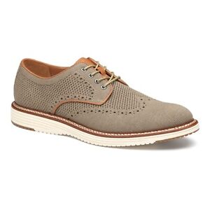 Johnston & Murphy Men's Upton Knit Wingtip in Taupe -- Brand New in Box
