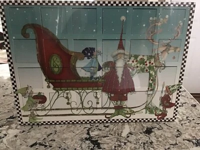 MACKENZIE CHILDS Patience Brewster Dash Away Wooden Advent Calendar Christmas - Image 1 of 4