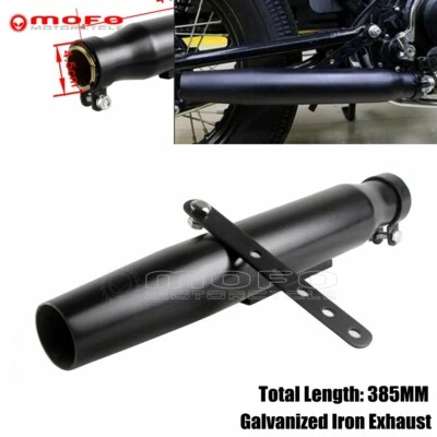 Motorcycle Exhaust Muffler Silencer Pipe 385mm For Harley Iron 883 Cafe Racer - Image 1 of 4