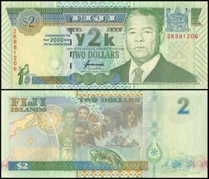 Fiji 2 Dollars, 2000, P-102, UNC - Picture 1 of 1