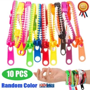 10Pcs Friendship Fidget Zipper Bracelets Sensory Toys Set Bulk Kids Party FavoOD - Picture 1 of 8