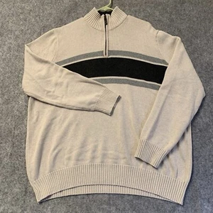 Eddie Bauer Sweater Mens TXL 1/4 Zip Pullover Biege - Picture 1 of 17