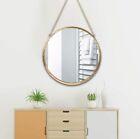 Gold Round Wall Mirror With Chain Rustic Vintage Style 50cm