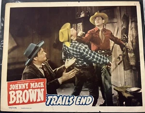 Vintage ORIGINAL 1949” TRAILS END” Western Movie LOBBY CARD Johnny Mack Brown - Picture 1 of 1