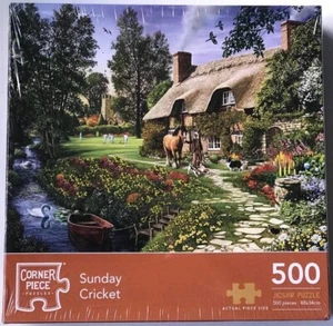Sunday Cricket 500-teiliges Puzzle von Corner Piece - BRANDNEU/VERSIEGELT - Bild 1 von 4