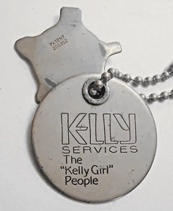 Vintage KELLY SERVICES Adv Keychain: Patent 206852 w/ Rotating Screwdriver Disc - Picture 1 of 3