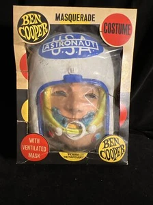 Vintage Ben Cooper NASA U.S. Astronaut Costume S 4-6 & DOUBLE Mask 1960’s RARE - Picture 1 of 20