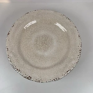 (10) Platos de cena Pier 1 marrón crema carmelo melamina 11” acabado craquelado - Imagen 1 de 4