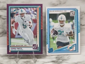 Donruss Jonnu Smith 2025 púrpura/500 Ollie Gordon II RC Miami Dolphins - Imagen 1 de 2