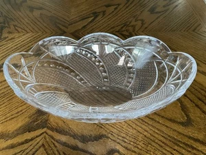 Waterford SEAHORSE Oval Scalloped Boat Bowl 12 3/4" - Picture 1 of 14