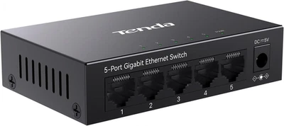 Tenda 5 Port Gigabit Ethernet Switch, Desktop Ethernet Splitter, Unmanaged Netwo - image 1 of 4