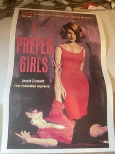I PREFER GIRLS Movie Vintage Book PRINT POSTER gay lesbian - Picture 1 of 3