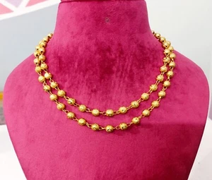 Collar largo tradicional nupcial enchapado en oro Matarmala boda mujer joyería - Imagen 1 de 6