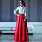 Long Maxi Satin Skirt Prom Ball Gowns Party Evening Dresses Celebrity Skirts