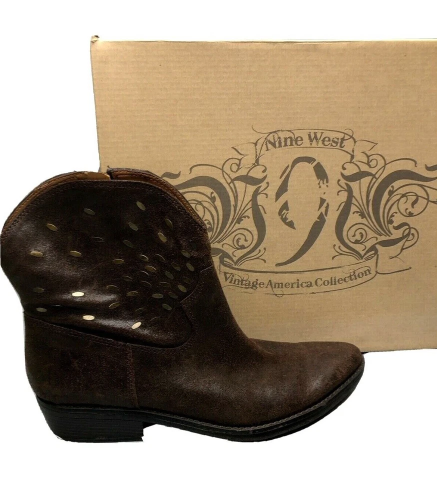 Botines/botas para mujer Nine West Gertrude marrón occidental talla 7M con caja Foto 1 de 4