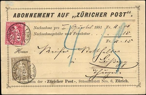 SWITZERLAND - 1881 - from the Canton of Zurich, clean and beautifully stamped - Picture 1 of 1