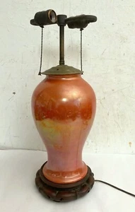 Antike chinesische Vasenlampe Umbau hochglanz knisternde Oberfläche 1920er oder älter - Bild 1 von 9