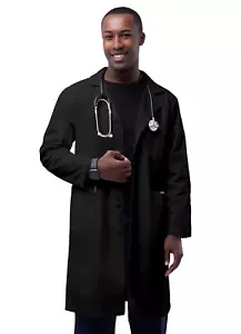 Abrigo de laboratorio Adar unisex médico enfermera uniforme exfoliante cuello solapa bolsillos interiores - 39" - Imagen 1 de 97
