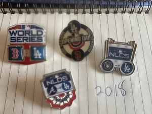 DODGERS Red Sox PINS LOT Of 4 MLB BASEBALL World Series Opening Day NLCS NLDS - Picture 1 of 4
