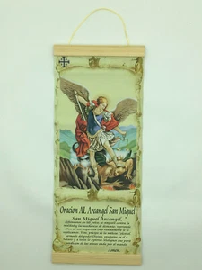 Oracion Al Arcangel San Miguel,Canvas Wall Print,10"x25" - Picture 1 of 4