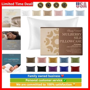 19 Momme Premium Mulberry Silk Pillowcase for Hair and Skin | Handcrafted Hyp... - Picture 1 of 7