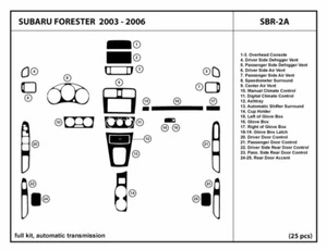 Interior Real Carbon Fiber Dash Trim Kit Overlay for Subaru Forester 2003-2006 - Picture 1 of 4