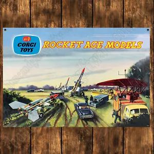 ALUMINIUM SIGN - 200MM X 285MM - CORGI TOYS - ROCKET AGE MODELS - Picture 1 of 1