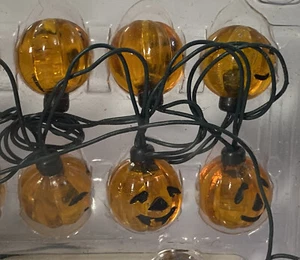 Lemax 24759 12 LIGHTED PUMPKIN GARLAND STRING Spooky Town Halloween - Picture 1 of 6