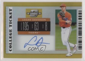 2019 Contenders Draft Picks Optic College Ticket Gold /10 Logan Davidson Auto