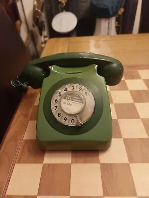 Vintage 1982 British Telecom Rotary Dial Telephone 8746G Two Tone Green • 42.92€