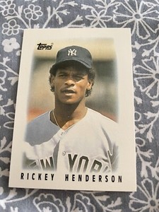 1986 Topps Mini Leaders Baseball Rickey Henderson Card #27