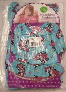 NEW Dollie & Me Sz5 Aqua Pandas w/Fans Nightgown Pajamas Girl Doll American 18" - Picture 1 of 3