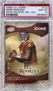 2009 UD ICONS GOLD HOLO /50 MARK SANCHEZ RC PSA 10 POP 1 - Picture 1 of 2