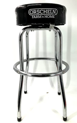 Orscheln Farm & Home Counter Bar Stool Black Chrome 29" Swiveling STURDY - Image 1 of 4