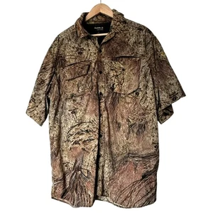 GUIDED SERIES Men's XL Mossy Oak Brush Camo Short Sleeve Vented Button Up Shirt - Picture 1 of 6