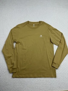 Converse Mens Long Sleeve T Shirt Size Medium Yellow Crew Neck Gender Free - Picture 1 of 6