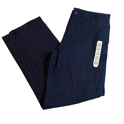 Pantalones elásticos de calce recto Husky para niños talla 20 azul marino uniforme escolar informal Foto 1 de 4