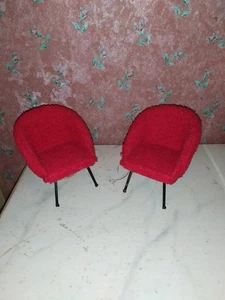 2 x Alter Cocktail-Sessel-um 1950-Design-Puppenhaus-Puppenstube-selten - Bild 1 von 2