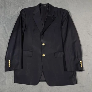 Lauren Ralph Lauren Blazer Mens 38R Navy Wool Gold Crest Two Button Classic - Picture 1 of 22