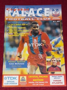 PROGRAMME - Crystal Palace v Watford - Feb 17 1996 - Picture 1 of 1