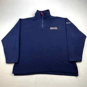 Vintage Platinum Fubu Fat Albert Jacket Fleece Adult Large Navy Blue 1/4 Zip 90s - Picture 1 of 11