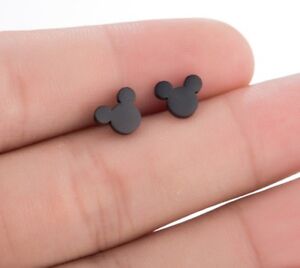 Women's Fashion Jewelry Black Mickey Mouse Shaped Earrings Children 67-12