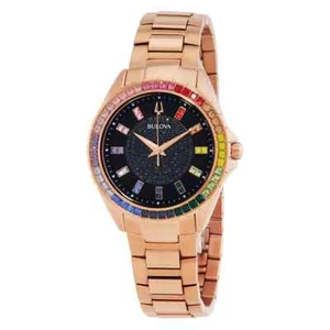 Bulova Phantom Quartz Crystal Black Dial Unisex Watch 97A180 - Picture 1 of 4