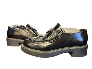 Prada Calzature Donna Spazzolato 1 Nero Black Leather Womens 35.5 Designer Shoe - Bild 1 von 5