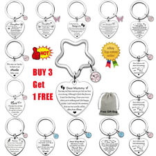 Personalised Gifts For Mum Sister Daughter Aunt Heart Keyring Xmas Birthday Gift