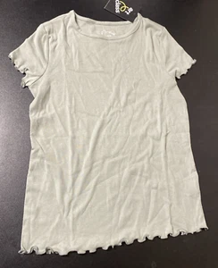 Art Class Girls Size L(10/12) Short Sleeve Ribbed Henley T-Shirt in Green - Picture 1 of 3