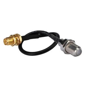 RP-SMA Female (male pin) to F Female Adapter Cable Pigtail RG174 6" for wireless - Picture 1 of 3