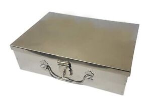 Stainless Steel Locker/Jewellery Box/Cash Box ( Size 12 inch, Silver )
