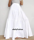 Ruffle Long Skirt Cotton Designer White Women  Casual Gypsy, boho skirt